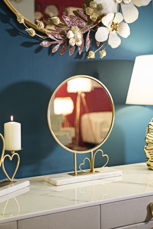 Mauro Ferretti TABLE MIRROR HEART CM 30X9X39,5