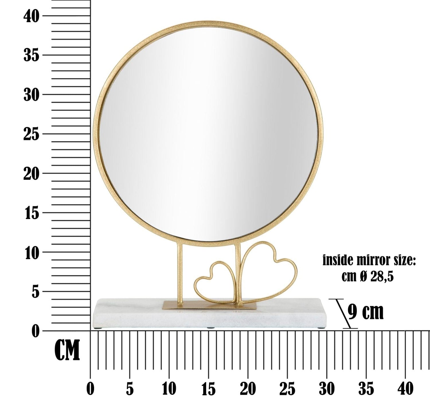 Mauro Ferretti TABLE MIRROR HEART CM 30X9X39,5