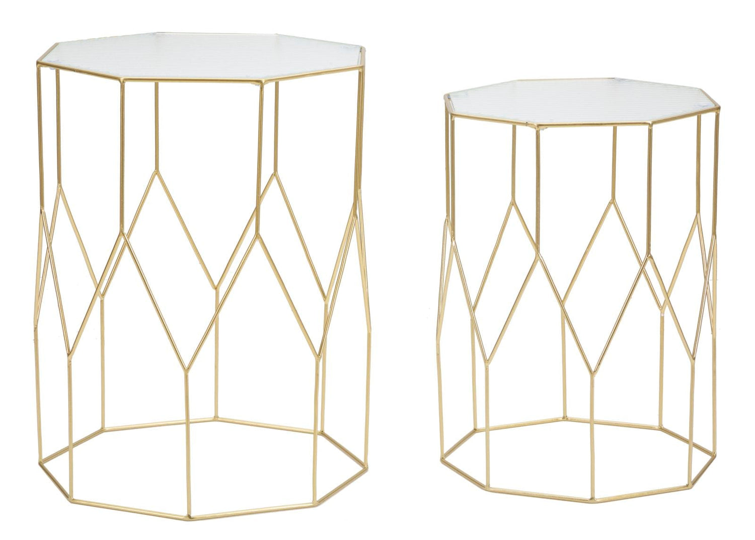 Mauro Ferretti TABLE NEW GLASS SET 2 PCS A CM Ø 37X47-31X42
