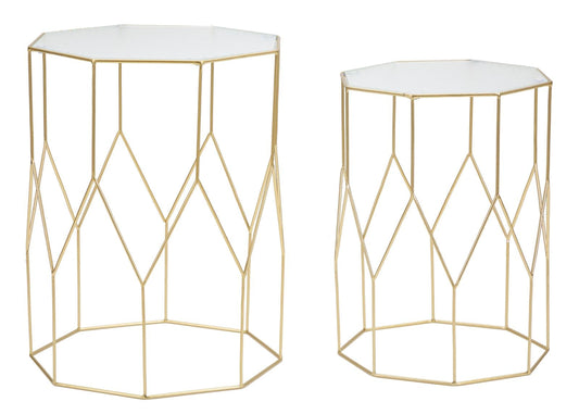 Mauro Ferretti TABLE NEW GLASS SET 2 PCS A CM Ø 37X47-31X42