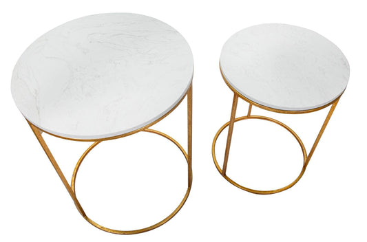 Mauro Ferretti TABLE SIMPLY MARBLE COUPLE Ø 52X63-42X53
