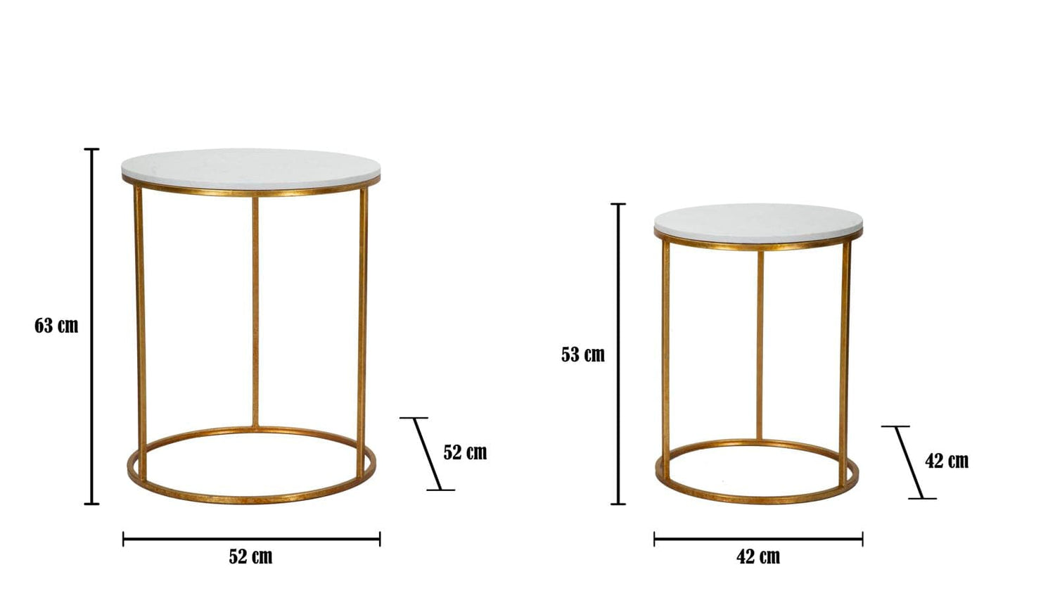 Mauro Ferretti TABLE SIMPLY MARBLE COUPLE Ø 52X63-42X53