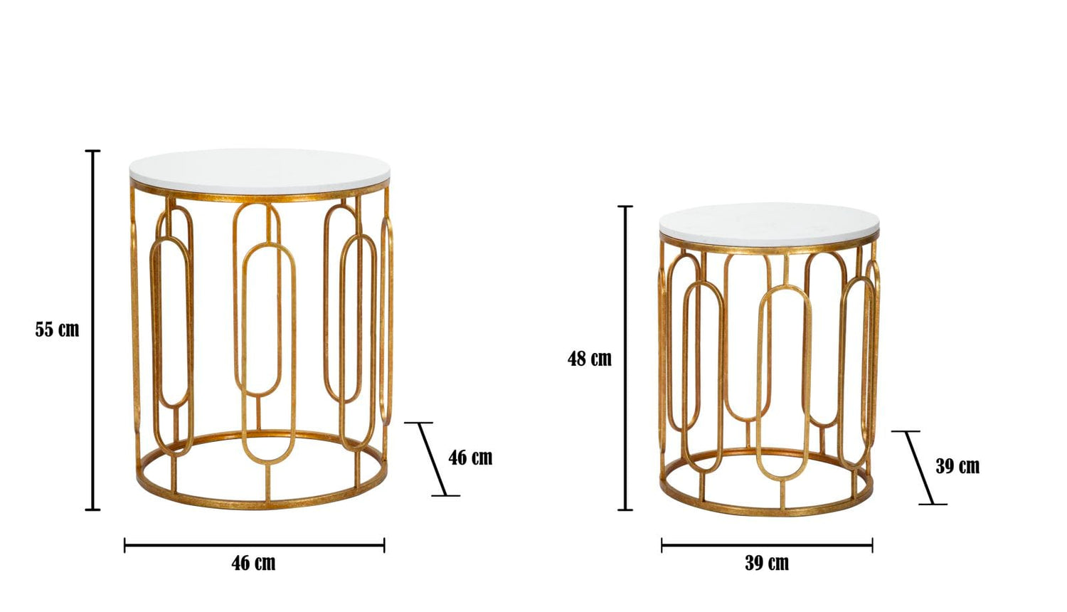 Mauro Ferretti TABLE TORY MARBLE COUPLE CM 46X55-39X48