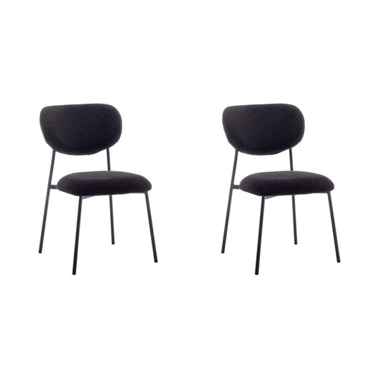 Criks Design Teddy Eetkamerstoel - Amalia - Teddy - Zwart - Set van 2