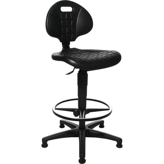 OfficeTown B.V. Topstar kruk Tec 20, met verchroomde voetring, met steldoppen, zwart