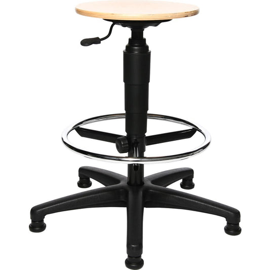 OfficeTown B.V. Topstar kruk Tec 60, met verchroomde voetring, met steldoppen, hout