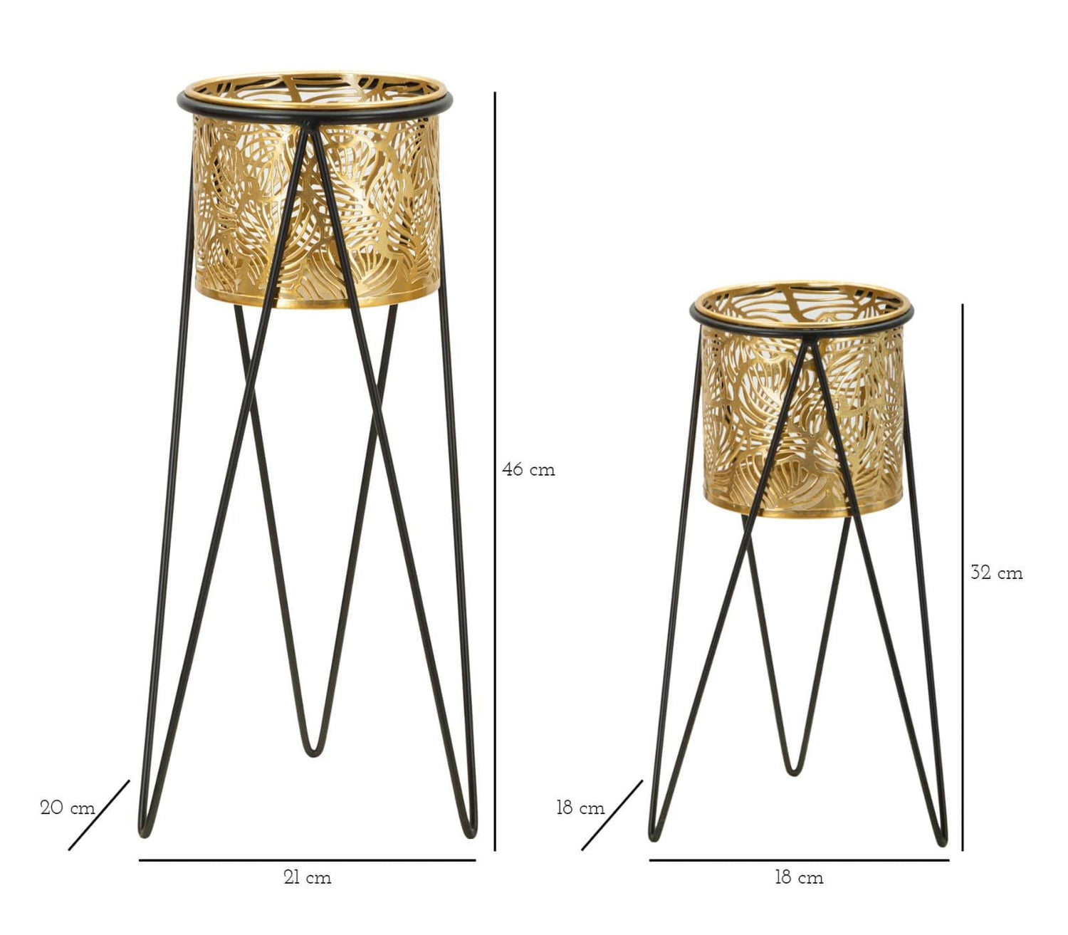 Mauro Ferretti VASE HOLDER DRAK SET 2 PCS CM 21X20X46-18X18X32