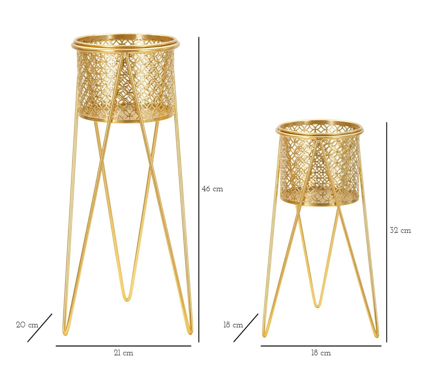 Mauro Ferretti VASE HOLDER NAT SET 2 PCS CM 21X20X46-18X18X32