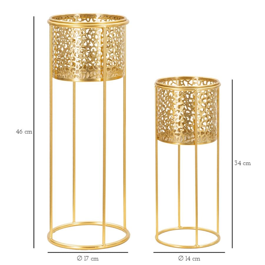 Mauro Ferretti VASE HOLDER NAT SET 2 PCS CM Ø 17X46-14X34
