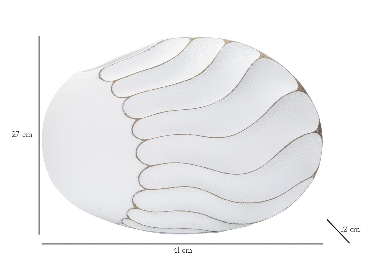 Mauro Ferretti VASE POLYRESIN LINES CM 41X12X27