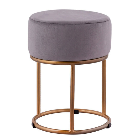 Voglrieder kreatives Wohnen Velours kruk 2e keus Ø 32 H 42 cm fluwelen kruk met ijzeren frame goudkleurige kruk fluwelen poefzitting