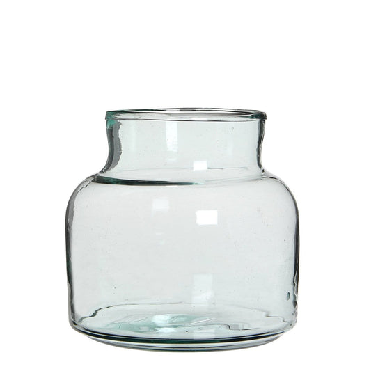 Mica Decorations Vienne Vaas - H20 x Ø21 cm - Gerecycled Glas - Transparant