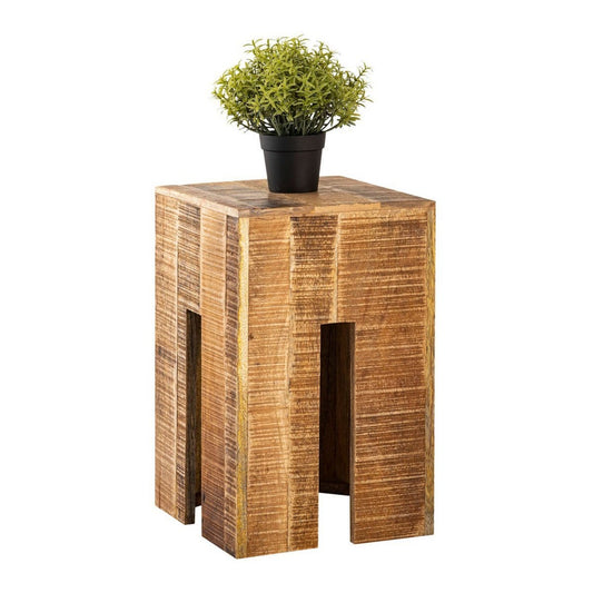 Voglrieder kreatives Wohnen Vierkante kruk 28 x 45 x 28 cm bloemenzuil kruk bloemenkruk bijzettafel mangohout