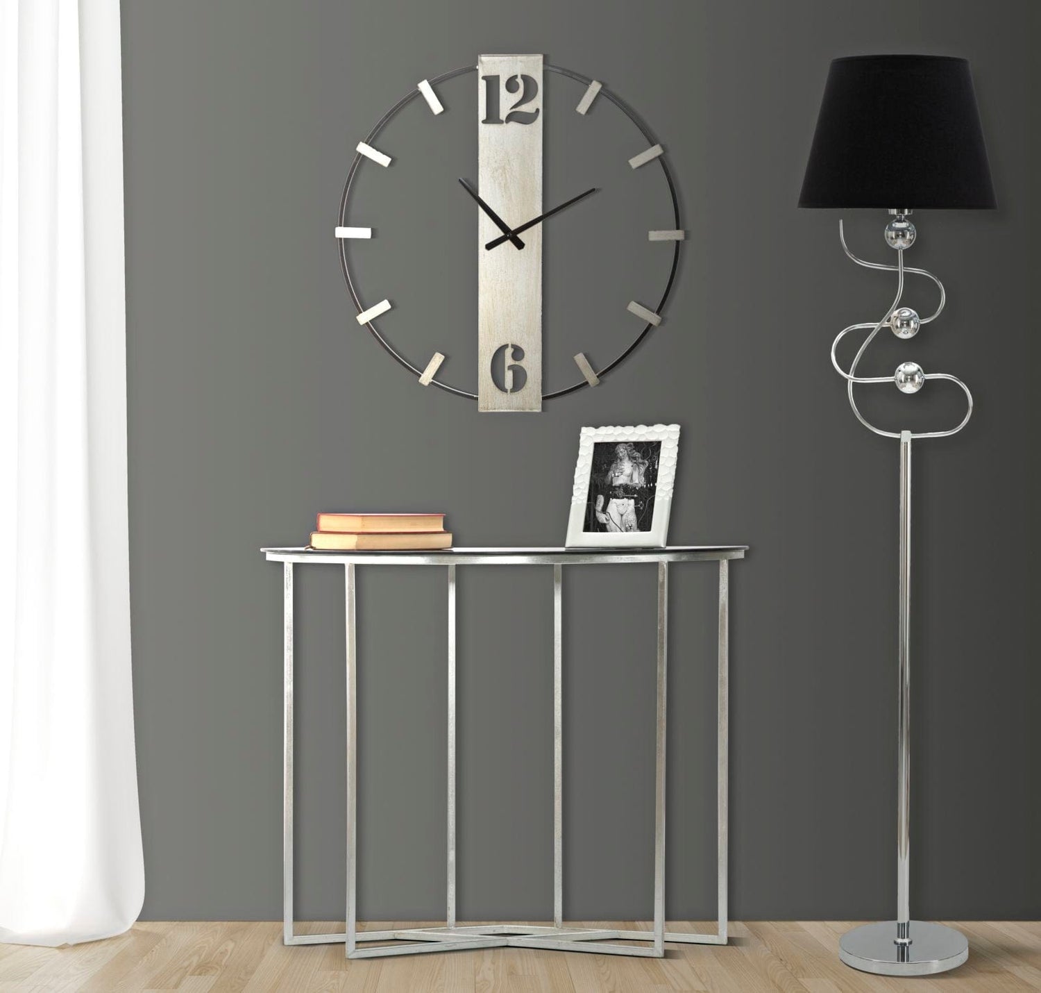 Mauro Ferretti WALL CLOCK SILVERY CM 61X4,5X63