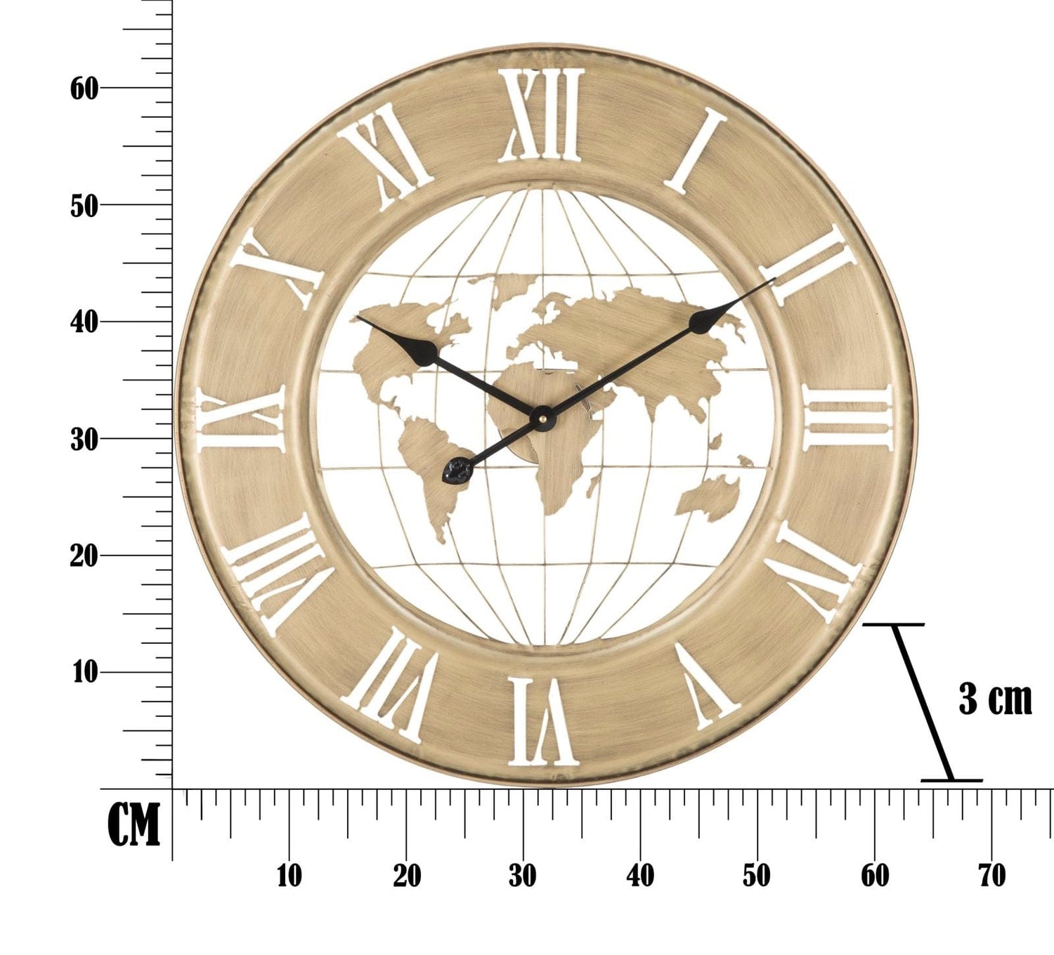 Mauro Ferretti WALL CLOCK WORLD GOLD CM 
 Ø 63X3