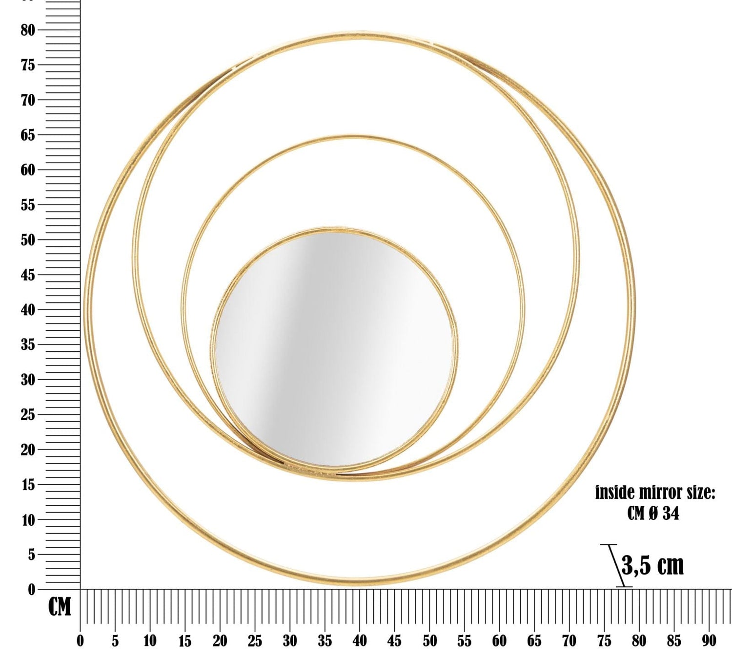 Mauro Ferretti WALL MIRROR ARC GLAM CM Ø 80X3,5