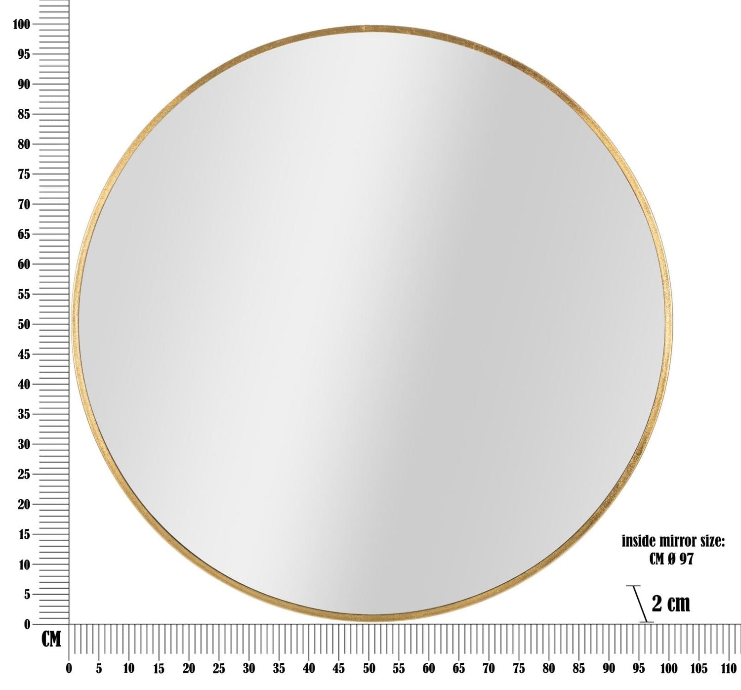 Mauro Ferretti WALL MIRROR ELEGANT GLAM CM Ø 100X2