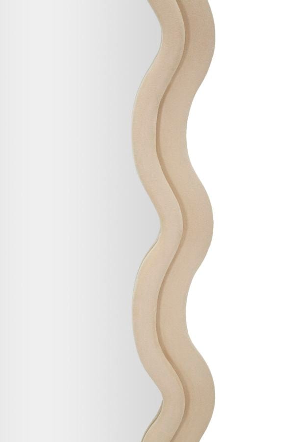 Mauro Ferretti WALL MIRROR EMILY CREAM VELVET CM 60X6X160