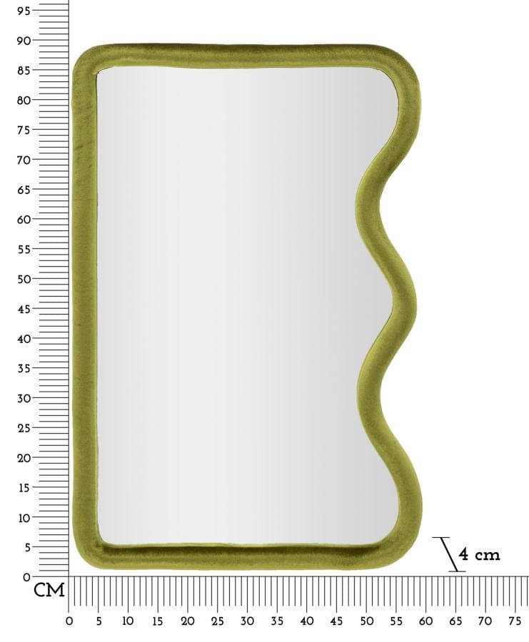 Mauro Ferretti WALL MIRROR TOD GREEN VELVET CM 60X4X90