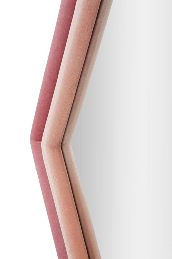 Mauro Ferretti WALL MIRROR TONY MIX PINK VELVET CM 75X4X80