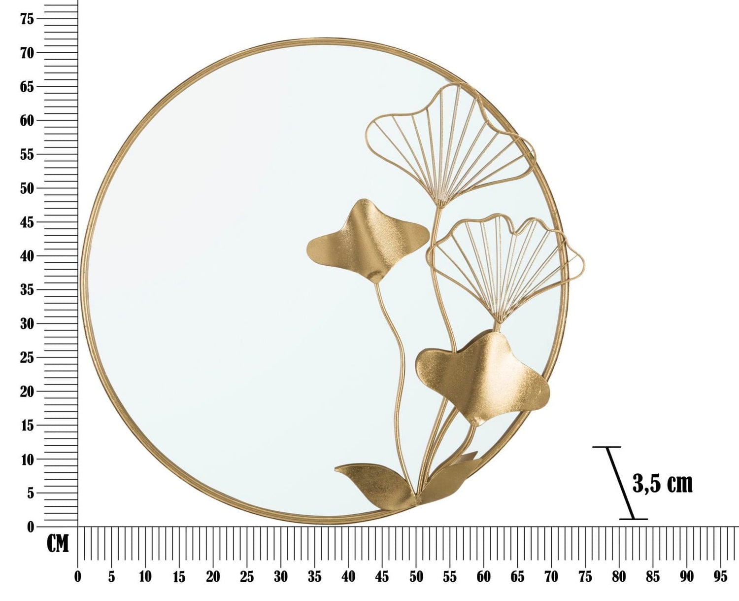 Mauro Ferretti WALL MIRROR WITH FLOWER CM 75X3,5X72