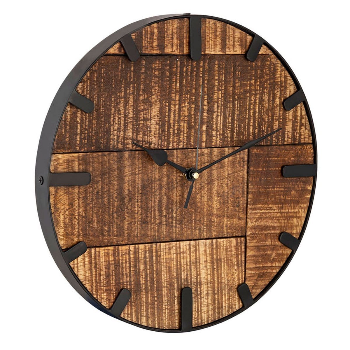 Voglrieder kreatives Wohnen Wandklok hout ø 30 cm woonkamerklok modern rond gemaakt van hout vintage stil gemaakt van mangohout