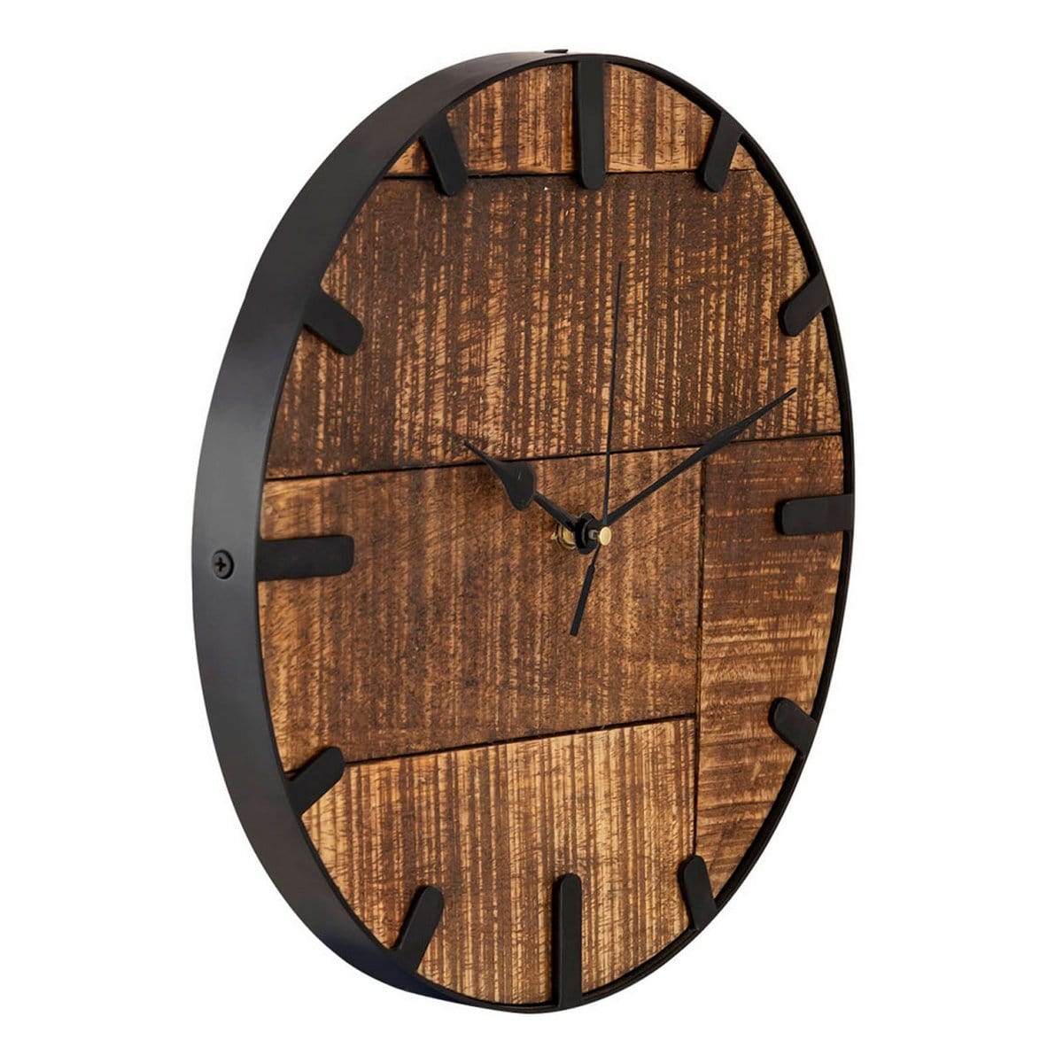 Voglrieder kreatives Wohnen Wandklok hout ø 30 cm woonkamerklok modern rond gemaakt van hout vintage stil gemaakt van mangohout