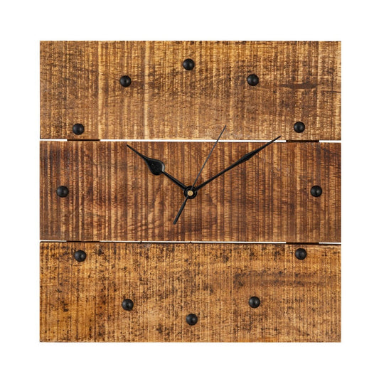Voglrieder kreatives Wohnen Wandklok houten klok 30x30cm wandklok hout woonkamer geruisloos vierkant gemaakt van mangohout