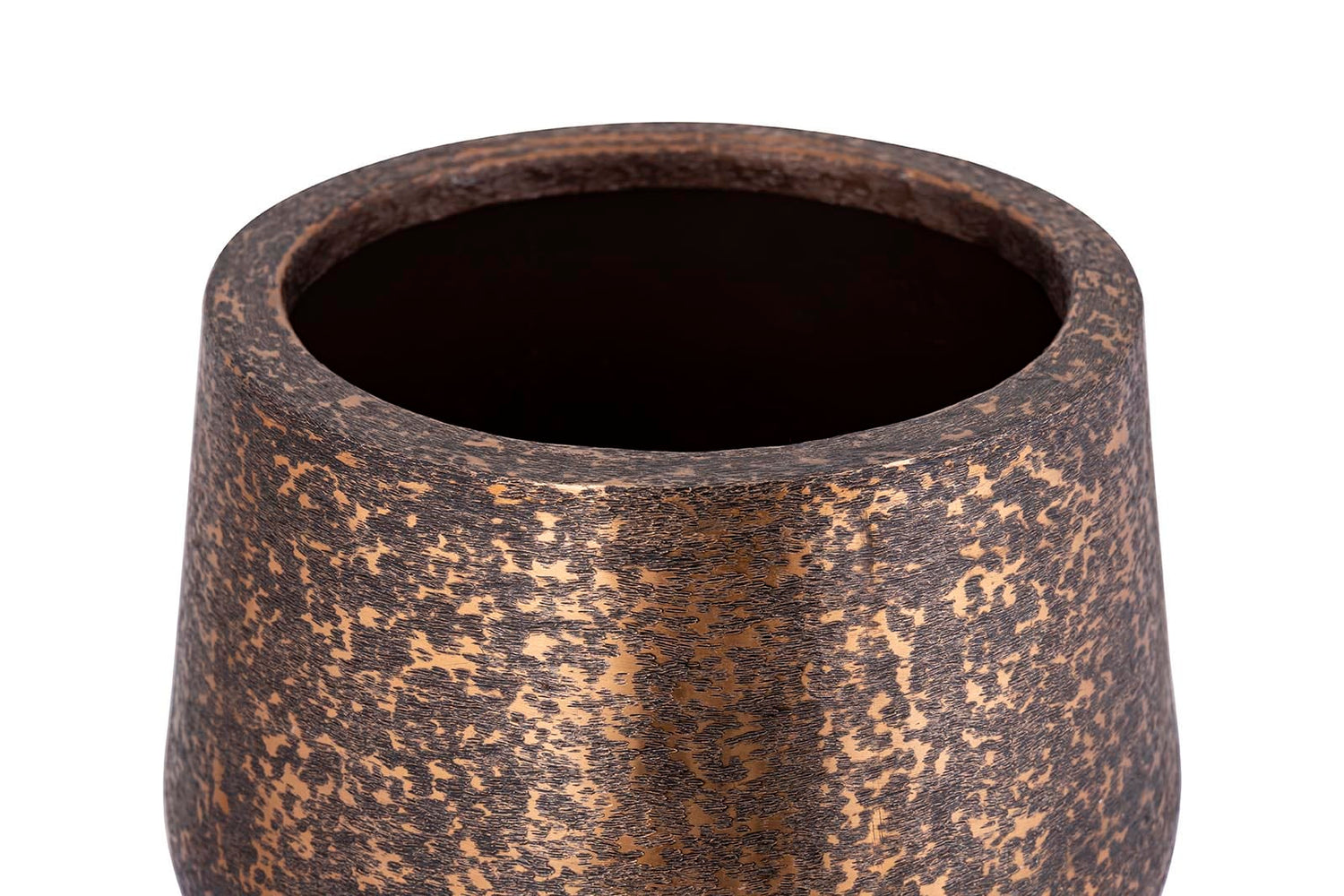 PTMD Wayan Koper geborsteld aluminium pot met voet SV3