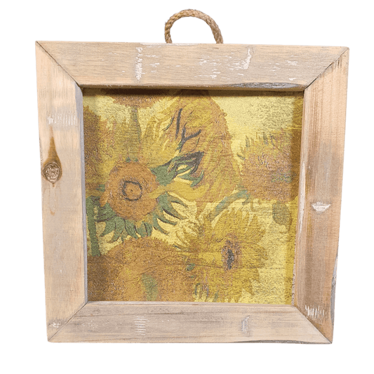Dutch Mood wooden tile old dutch v gogh sunflower