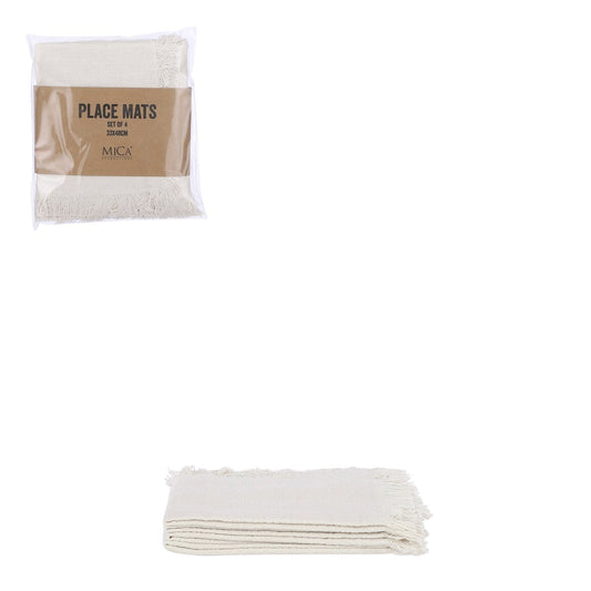Mica Decorations Xavie Placemat - Set van 4 - L48 x B33 cm - Off White
