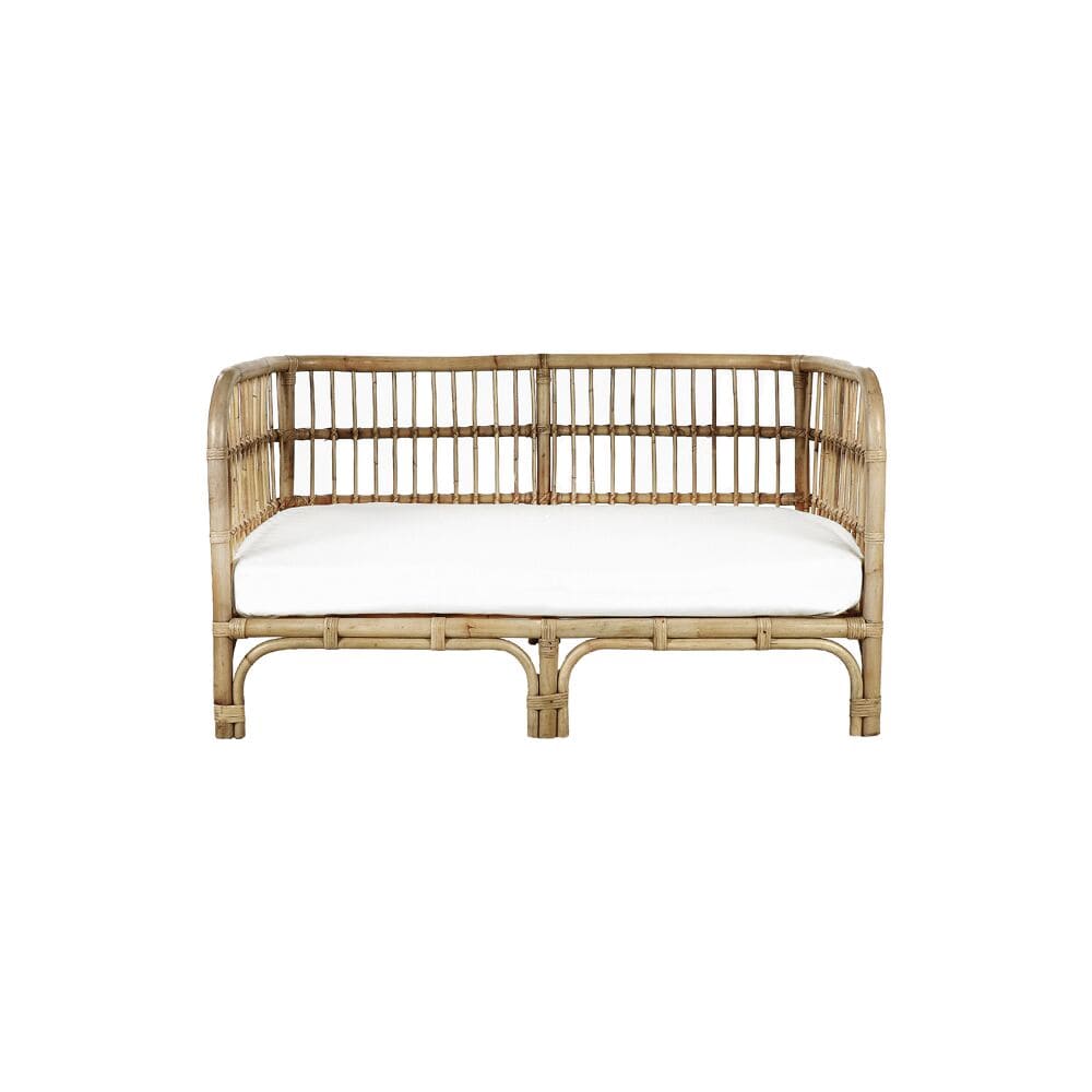 Pomax Zitbankelementen KIM - 2-ZITSBANK - ROTAN / STOF - L 120 X W 68 X H 67 CM - NATUREL